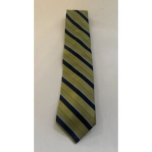 Nordstrom Mens Silk Tie Green Formal Dress Neck Tie All Silk Striped USA Made
